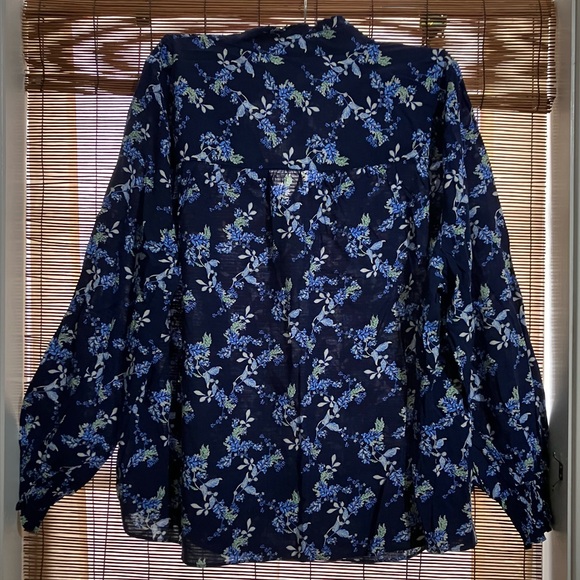 Lane Bryant Smocked Shoulder & Cuff Popover Blouse - Picture 5 of 14